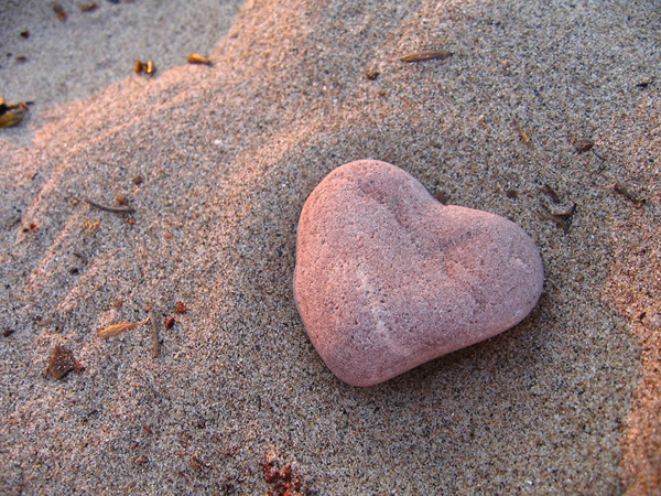 Srdce na pláži