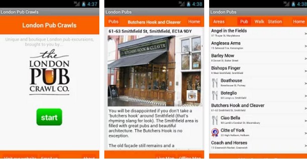 Londýn - aplikace London Pub Crawl