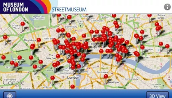 Londýn - Aplikace Museum of London Streetmuseum